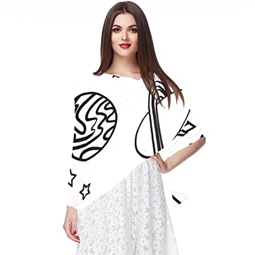 Foulard mousseline de soie femme écharpe longue multicolore pour mariée