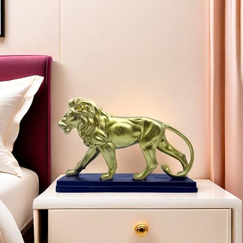Estatua león Feng Shui de resina 11 pulgadas miniatura 4