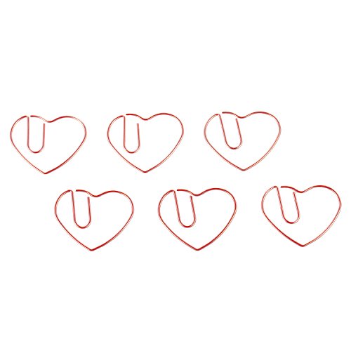 100 Pieces 3 Cm Love Heart Shaped Small Paper Clips Bookmark Clips For Wedding Marriage Office School Home(Rose Gold) #TOP2