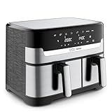 Jamie Oliver by Tefal Dual Drawer Heißluftfritteuse 8,3 L – Airfryer mit 2 Kammern & Grillfunktion, 8 Programme, Sync-Modus für gleichzeitiges Garen, fettarm frittieren & energiesparend EY90JDE1