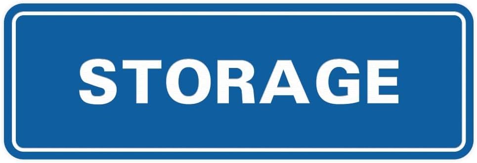 Standard STORAGE Door/Wall Sign - Blue - Medium (10 Pack)