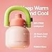 CHAKO LAB Water Bottle with Straw and Carry Handle | Wide Mouth vacuum insulated stainless steel Bottles | Reusable, leak-proof and BPA-free | 33oz (Pink&Green)