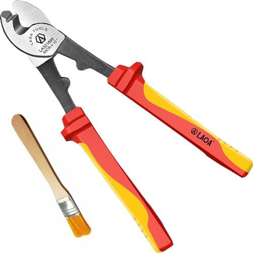 LAOA VDE Isolierter Kabelschneider Schutz gegen Elektroschock Abisolierzange Werkzeug Kabelschere Manuelles Werkzeug, 25,4 cm