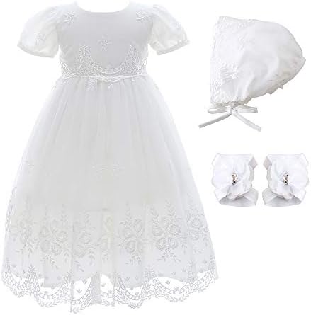 Xangirl Baby Girl Dress Formal Flower Toddler Baptism Christening Tutu Dress for Party Wedding Birthday 0-24 Months