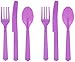 Pretty Purple Plastic Cutlery Set for 6 Guests (18pcs)