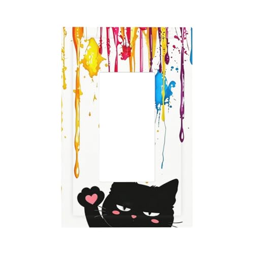 Cute Black Cat Rainbow Light Switch Cover Plate Decorative by Generic - Used condition - US$11.50
