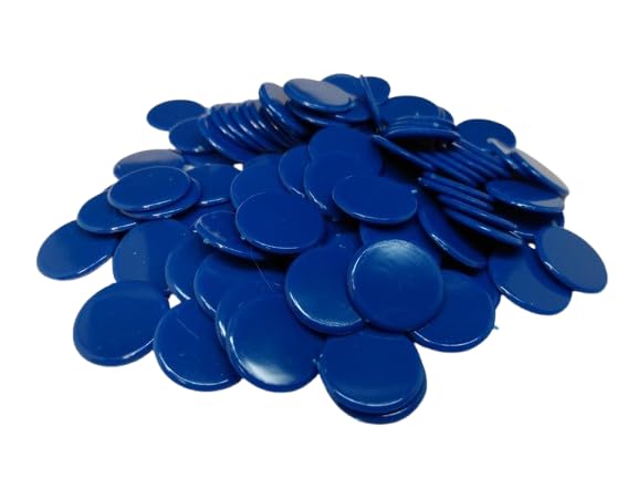 Plastic Counters, 15mm, Blue, Pack of 100