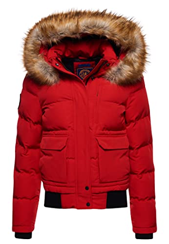 Superdry Women's Everest Bomber Jacket, High Risk Red, L (Size:14)