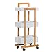 JYXSHELFA Casa mensola, Scaffalature Nordic Soggiorno Bagno Cucina Ripiani Scaffali Estraibili Carrello portaoggetti Carrello portaoggetti Multistrato,scaffale