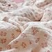 AOJIM Floral Print Kids Duvet Cover for Girls Boys, Pink Muslin Cotton Baby Toddler Bedding Comforter Cover 2-Layer Gauze 59X79'', Ruffled Edges Soft Crib Duvet Protector 1pc, No Quilt or Pillowcases