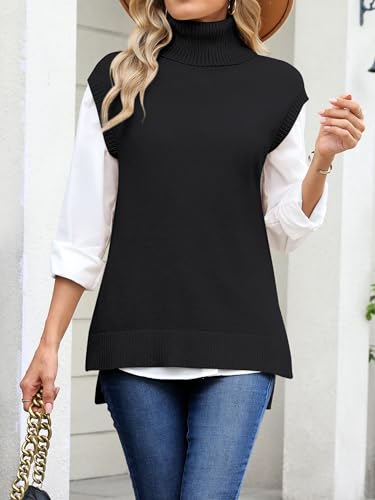 ANRABESS Sweater Vest Women Turtleneck Sleeveless Loose Fit Pullover Knit Spilt Tank Tops 2025 Casual Trendy Fall Outfits4