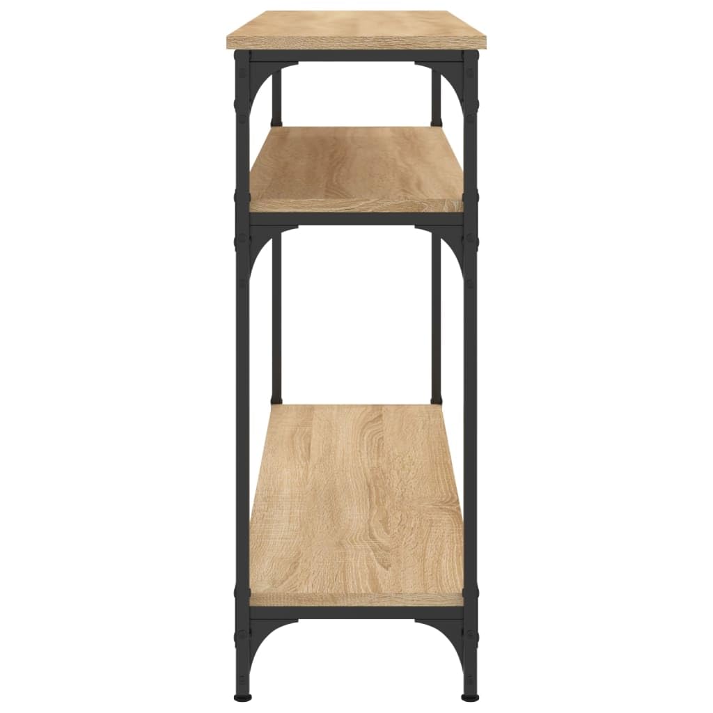 Coavain Konsolentisch 100x22,5x75 Cm – Schmaler Flurtisch Mit Metallrahmen & Verstellbaren Beinen, Schwarz