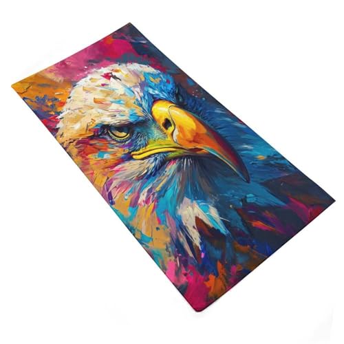 RRTYVFD Serviettes de Bain Expressive Eagle, Ultra Douces et absorbantes, idéales pour Les Voyages, Le Camping et la Plage (35 x 73 cm).