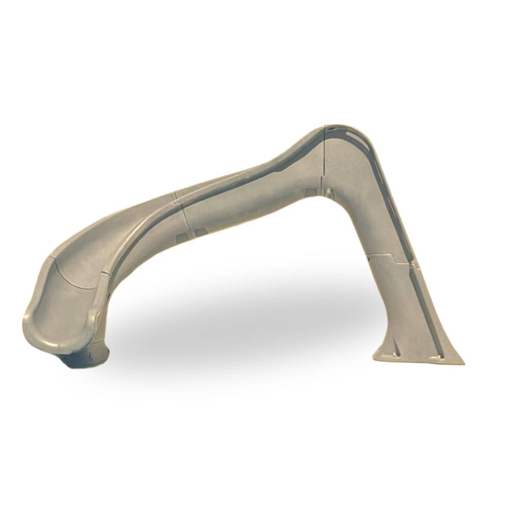 Global Pool Products Side Winder Inground Swimming Pool Water Slide Deck Mounted Left Curve Turn Sand GPPSSW-Sand-L