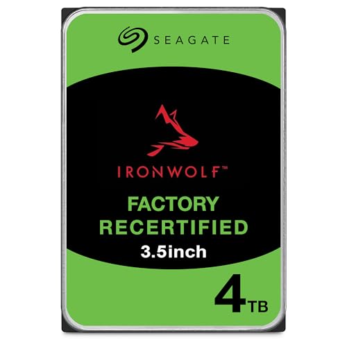 Seagate シーゲイト 4TB ST4000VN008 IronWolf NAS用 3.5インチ 内蔵 ハードディスク HDD 24時間稼働 RAID対応 PC/サーバー向け 正規代理店品 180日保証（整備済み品）