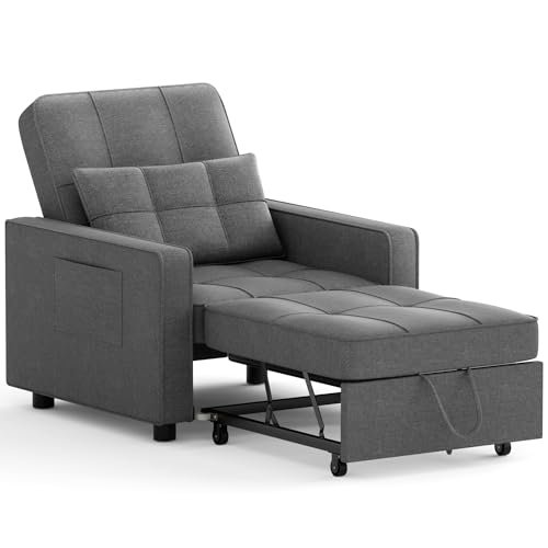 Sillón Convertible Plegable Gris Grafito miniatura 6