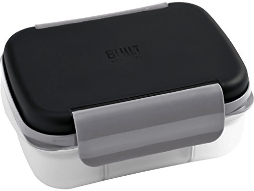 BUILT NY Gourmet Bento Deluxe 10-Piece Lunch Container Set, Black/Gray