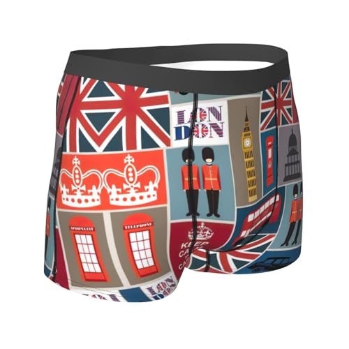 England Symbols Print Soft Briefs Men Breathable Stretch Underwear for All Day Comfort3