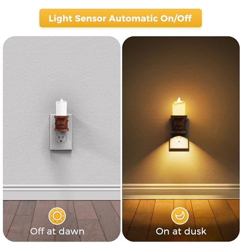 Image of L LOHAS LED Night Light, Flameless Candle Night Light, Vintage Nightlight | 2 Pack, 3 Lighting Model, Dusk to Dawn Sensor, Brightness Adjustable, 3000K Soft White for Middle Age Decor