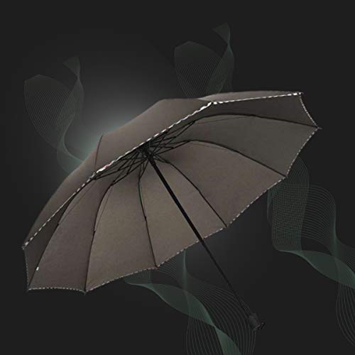 Image of KEKEMI 3 Fold Plain Pipine Umbrella for Men & Women