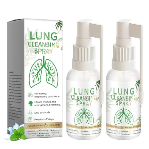 Lung Cleansing Spray 2PCS Herbal Lung Spray Natürliche Lungenreinigungsspray Atementgiftendes Kräuterlungenreinigungsspray zum Entfernen Reinigen & Atmen Reinigungsspray für den täglichen Gebrauch
