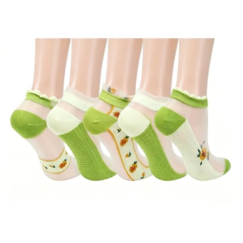 Image of Benefeet Sox Sheer Socks for Women Girls Mesh Ankle Socks Transparent Mesh Lace Sock Cute Thin Nylon See Through Sock