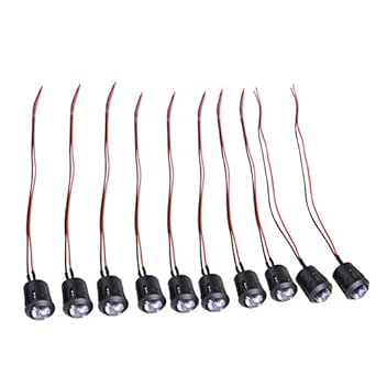 SEAFRONT Diode LED, 10Pcs 12V 8mm Diode Électroluminescente Pré-câblé Constante LED Ampoule Ultra Clair(Red