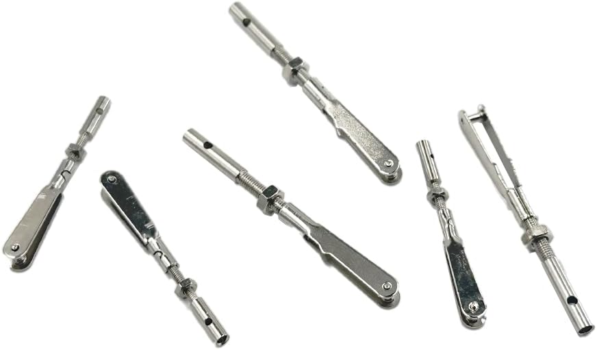 6PCS RC Airplane U-Clip Clamp Metal Clevis with Pull Rod Connector Coupler Pushrod Connect Shaft for RC Plane Helicopter Fixed Wing Parts DIY Model Aircraft Connection Accessories (M2/M3 Size Style 1)