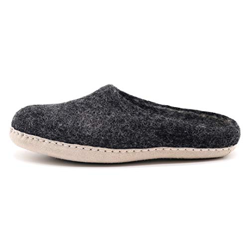 Image of Nootkas Felted Merino Wool 'Astoria' Mule House Slipper for Men and Women