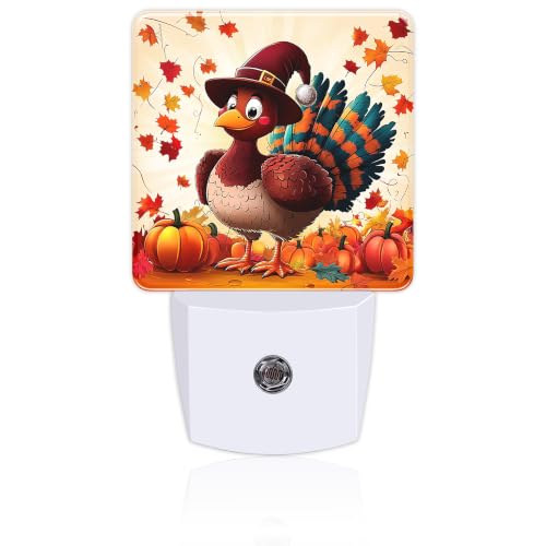 Image of Night Light, Dusk to Dawn Night Light Plug in, Fall Thanksgiving Turkey | Fall Thanksgiving Night Light for Kids,0.5w Energy Saving,Sleep Friendly,Nightlight for Hallway Stairway Kitchen Bedroom