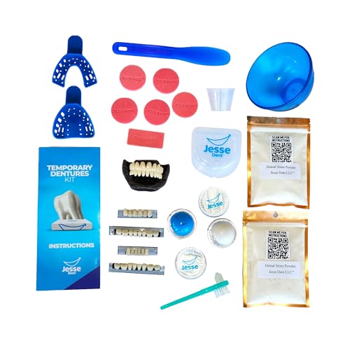 Jesse Dent - DIY Dentures, Customizable Kit with 12 Pieces, Simple to Use. Dentures Upper and Lower, Home Denture Solution for an Ideal Smile, Women and Men