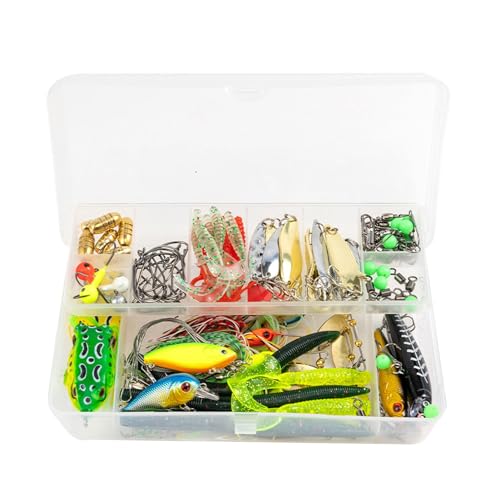 Leurres de pêche en eau douce et mer, coffret complet de 97 pièces pour brochet et bar