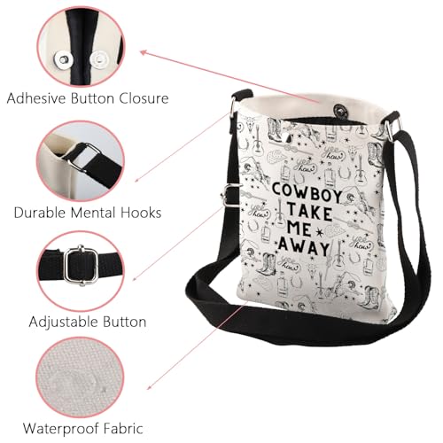 WSNANG Cowboy Take Me Away Crossbody Bag Western Country Music Shoulder Bag Country Concert Gift Country Music Lover Gift4