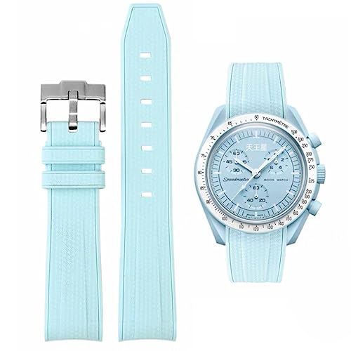 Bands for Moonswatch Watch Rubber for Omega x Swatch MoonSwatch 20mm Rolex Seiko Watch Silicone Men with Stainless Steel Replacement Bracelet Original Bracelet Omega x Swatch MoonSwatch Speedmaster