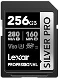 lexar scheda di memoria professionale silver pro sdxc uhs-ii da 256 gb, c10, u3, v60, video full hd e 4k, lettura fino a 280 mb/s, per fotografi professionisti, videografi e appassionati