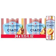 Sanpellegrino CIAO! Peach Sparkling Water, Low-Cal, 0g Added Sugar, 24-Pack