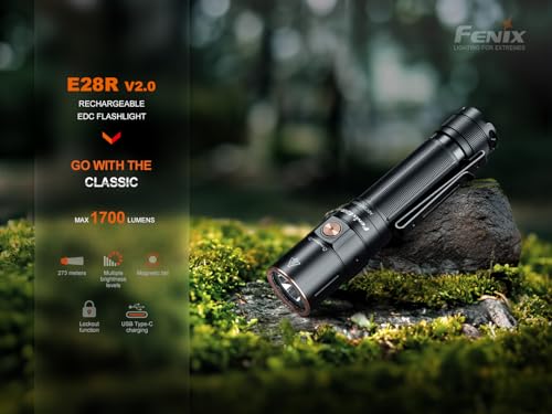 Image of Fenix E28R V2.0 1700 Lumen LED EDC Flashlight USB-C Rechargeable with EdisonBright Accessory Box