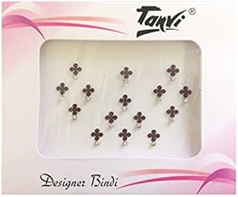 Maroon Leaf Cross Shape Diamante Bindi's – Pack of 15 – 4mm