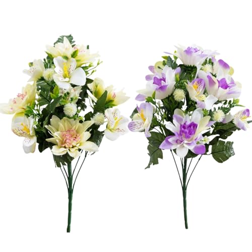 お墓 仏壇用 お供え花 2束組 造花 仏花 墓花 榊 神棚 長持ち お墓参り お盆 お彼岸 慶弔 高さ45cm