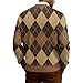 Men's Cardigan Sweaters with Button Lightweight Casual V Neck Long Sleeve Argyle Pattern Knitted Sweater