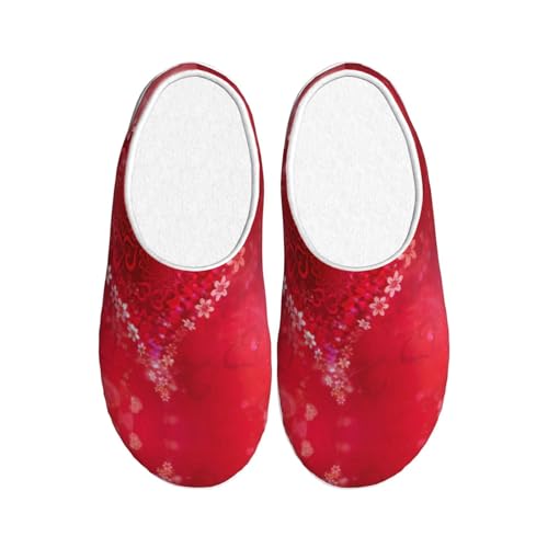 Chaussons peluche cœur rouge pour des moments cocooning et chaleureux à la maison