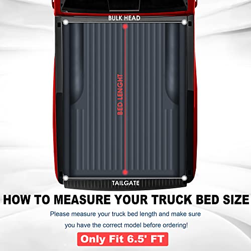 Mostplus Quad 4-Fold Soft Folding Truck Bed Tonneau Cover Compatible For 2015-2023 Ford F150 F-150 Bed Fourth Fold Styleside (6.5 Ft) #TOP2