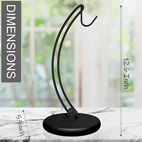 Signice Banana Holder Stand - Patented Modern Banana Tree Hanger with Wood Base Stainless Steel Banana Rack for Home Kitchen Use,Doesn't Tip Over (Full Black)