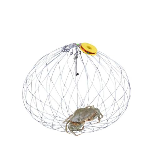 Trampas de pesca para cangrejo, red plegable automática de 60 cm, alambre de acero suave duradero, cesta de captura multifuncional portátil, cierre fácil de abrir, trampa al aire libre para atrapar