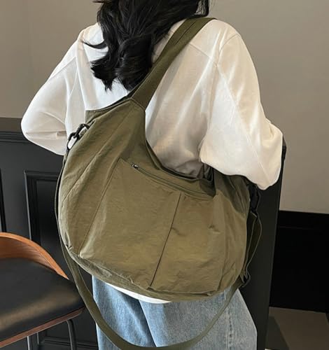 Large Nylon Hobo Bag Women Crescent Shoulder Bag Vintage Tote Bag Casual Shopper Handbags Satchel Travel Work 20252