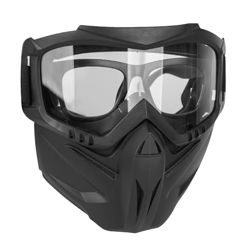 Couvre-visage Pour Lunettes De Sécurité - Écran Facial De Sécurité PC | Casque Tactique Avec Lunettes Coupe-vent | Écran Facial De Meulage De Moto | Anti Masque De Protection Protecteur Réglable UV Po