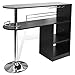Homegear Kitchen Cocktail Bar Table - Black