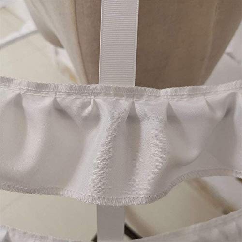 Yikete Women 2 Hoop Cage Hoop Skirt Petticoats Underskirt Ruffle Crinoline Dress (White-1),One Size #TOP6