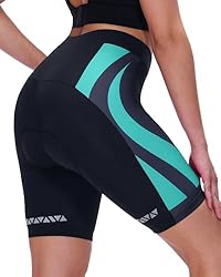 Sportneer 4D Short de Ciclismo Mujer Acolchado Pan...: Almohadilla de alta densidad, debes disfrutar mientras conduces y no sufres de dolor porque tu asiento es demasiado duro. Pantalones de ciclismo para mujer acolchados para mujeres que necesitan un acolchado adicional para su asiento, tiene un cojín i...