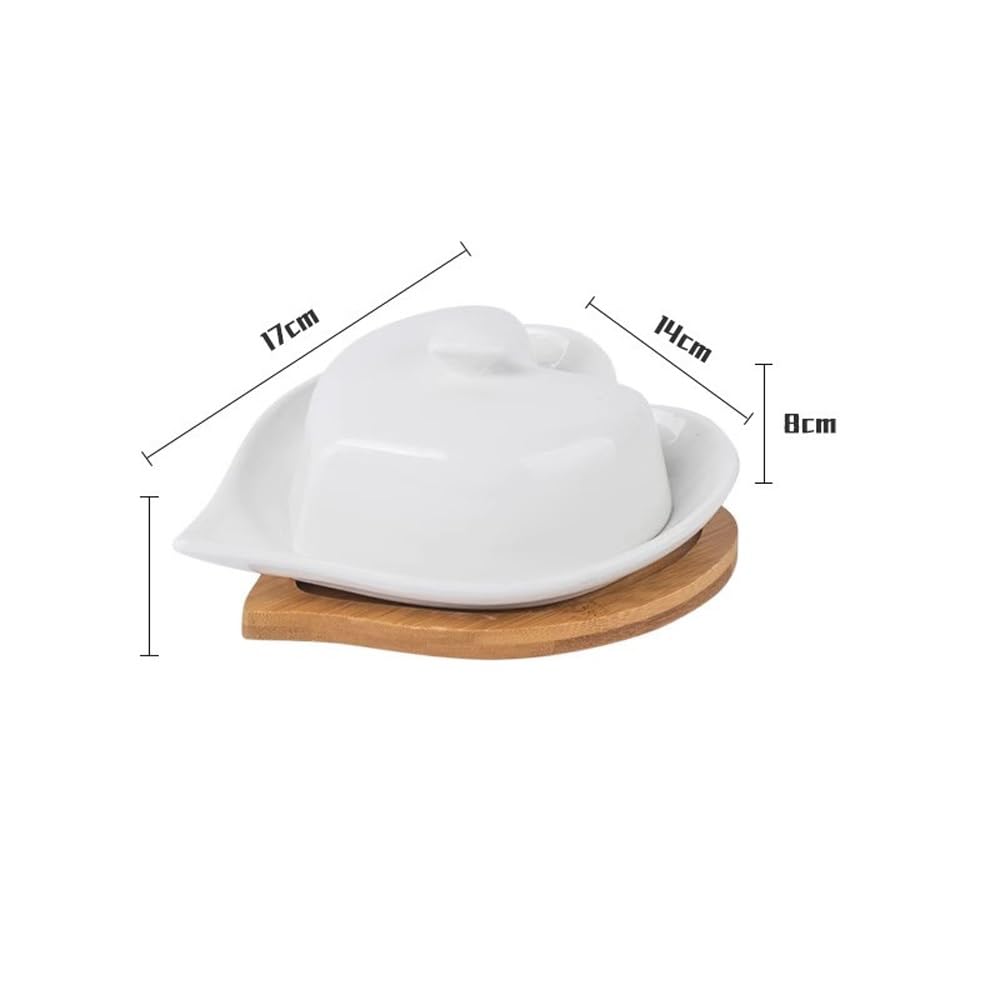 beurrier en céramique, boîte à Fromage Blanche, beurrier avec Fond